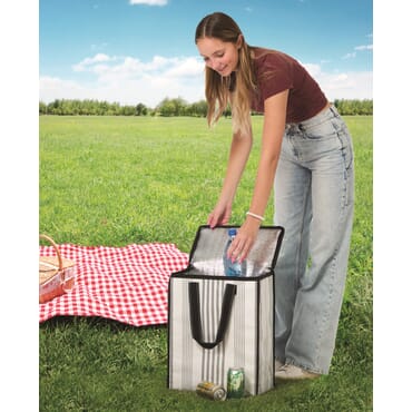 Insulated Stripe Oversized Grocery Tote